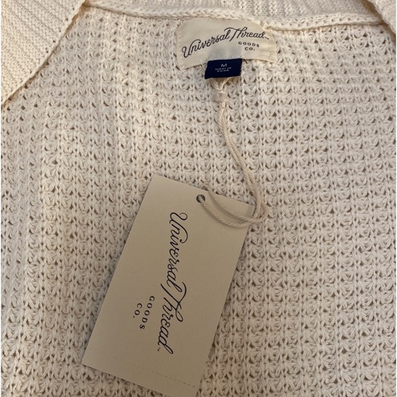 Cream Open Front Knit Cream Cardigan Sweater Sz MED NEW! - Picture 4 of 5